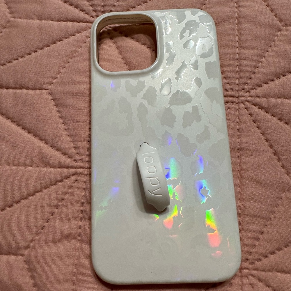 iPhone 12/13 Pro Max Loopy Phone Case— Iridescent Leopard Print